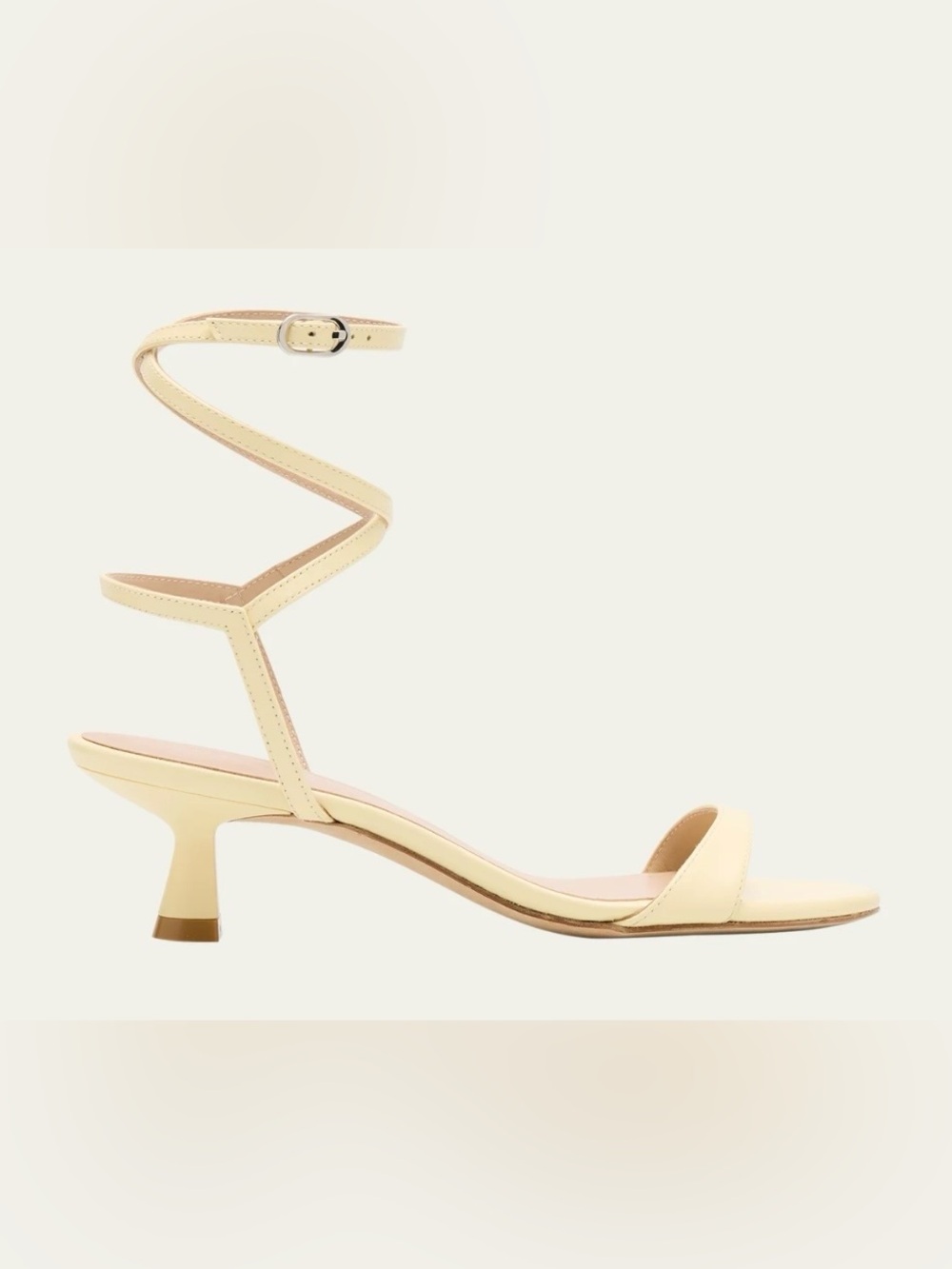 STUART WEITZMAN Nudist Wrap 50 Kitten Heel Leather Sandals Round-Toe. 9B - Picture 2 of 10